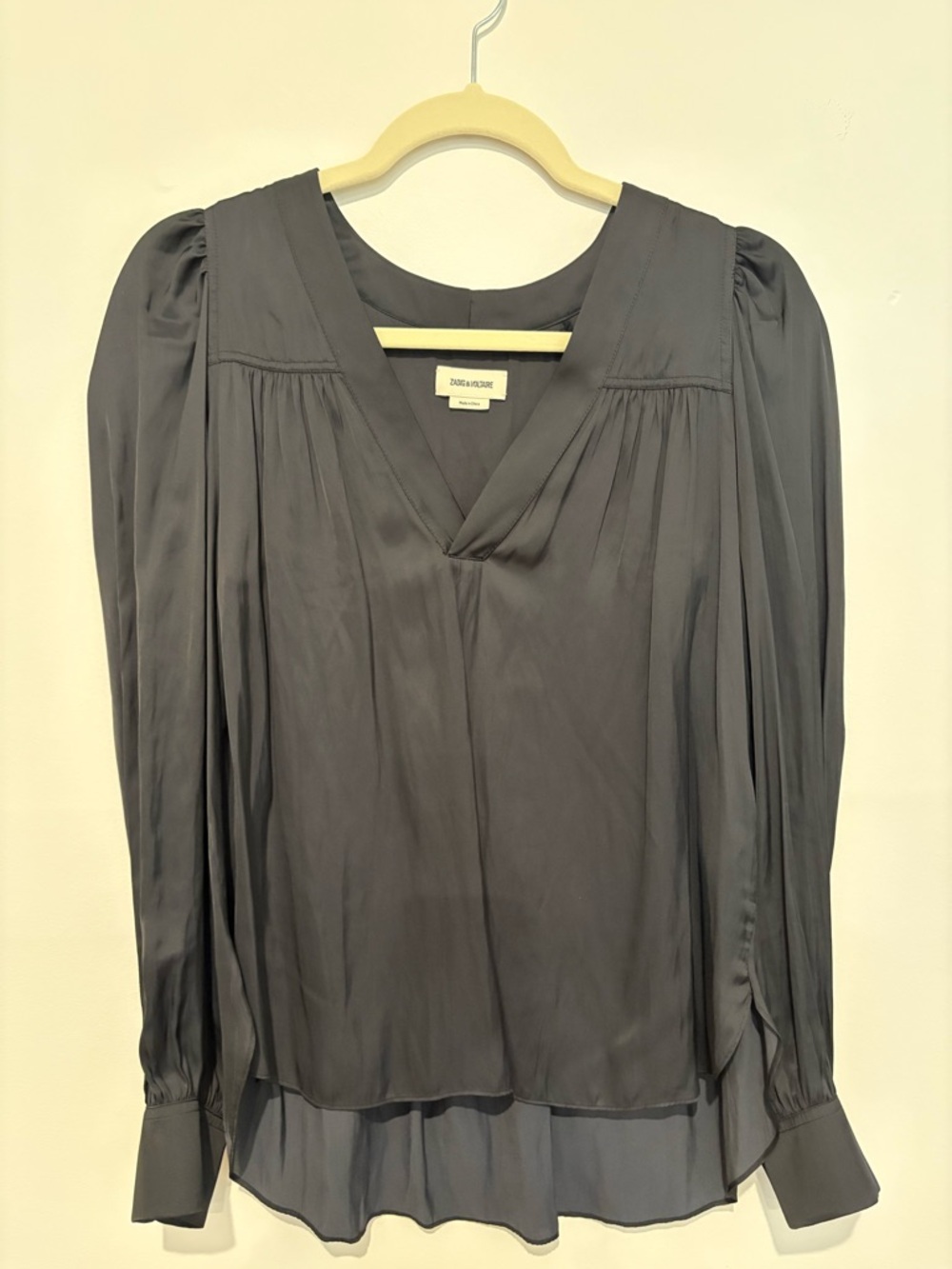 Zadig & Voltaire Black V-Neck Silk Blouse